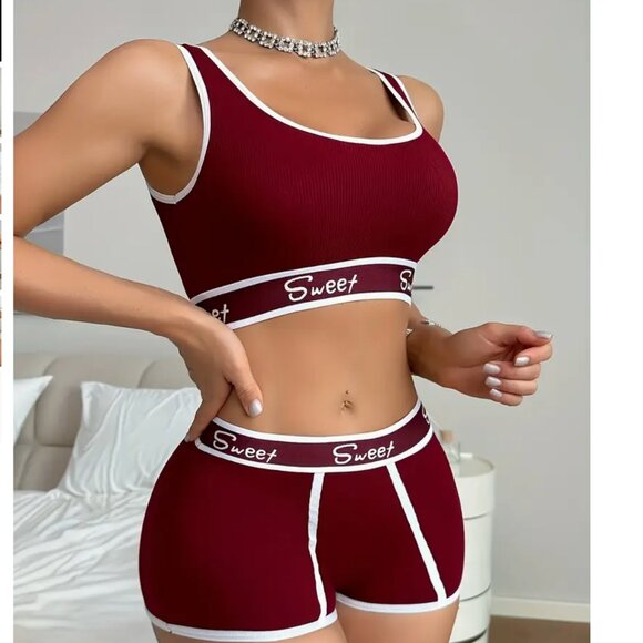 Callie Lives Sweet Love: Athleisure Loungewear High-Waist BoyShort Sets S M L XL - Picture 9 of 16